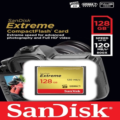 SanDisk Extreme CompactFlash Card 128GB 120mb/s